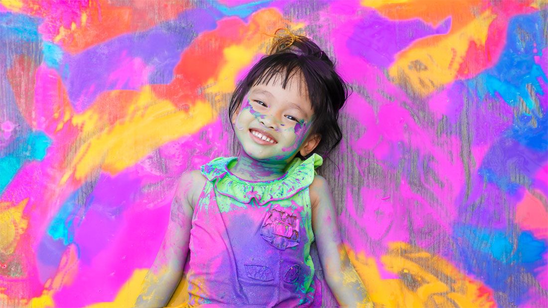 child with paint