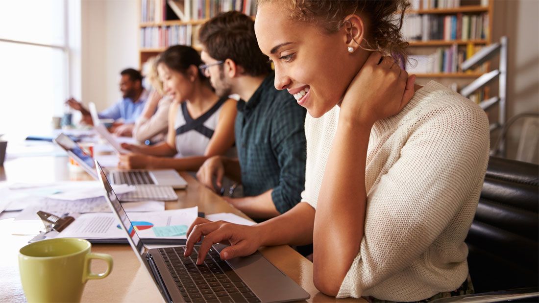 students on computers